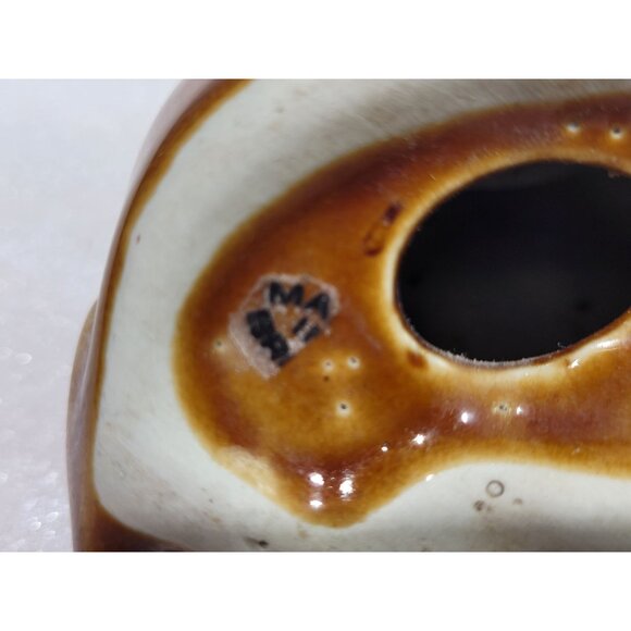 Vintage Ceramic Frogs 3 Brown Glaze Relaxing Figurines Shelf Sitter Table Decor - Picture 10 of 10